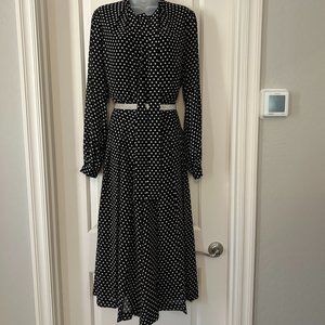 MICHAEL Michael Kors Polka Dot MIDI Length Culotte Jumpsuit  Sz 12